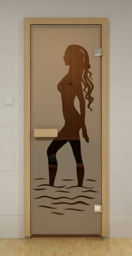 Дверь для бани Aldo - Липа бронза, рисунок - Наоми 60x190