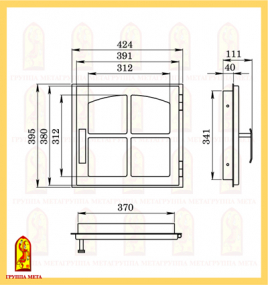 Печная дверца ДЕ424-1К
