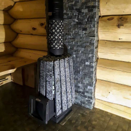 Дровяная банная печь GrillD Cometa Vega 240 Short Stone Pro (Серпентинит)
