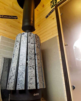 Дровяная банная печь GrillD Cometa Vega 450 Long Max Stone (Серпентинит)