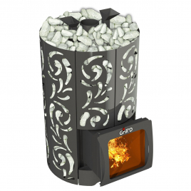 Дровяная банная печь GrillD Violet World Short Window Max Pro, камень 100 кг
