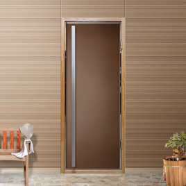 Дверь для сауны DoorWood Flash Royal, стекло бронза матовая, 1900х700 мм.