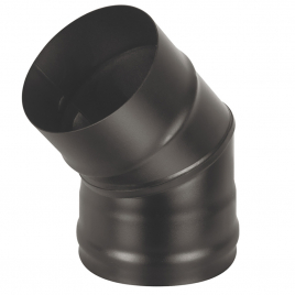 Колено Везувий BLACK (AISI 430/0,5мм) 45* 2-х секц. д.150