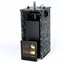 Печь ИзиСтим Геленджик в трехстороннем кожухе с закрытым верхом с боковым подключением
