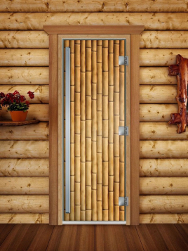 Дверь для сауны DoorWood Престиж А019 с фотопечатью, 70х190, коробка ольха