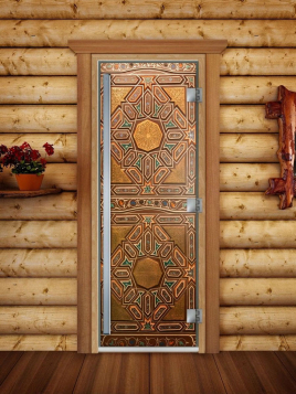 Дверь для сауны DoorWood Престиж А022 с фотопечатью, 70х190, коробка ольха