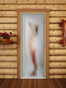 Дверь для сауны DoorWood Престиж А097 с фотопечатью, 70х190, коробка ольха