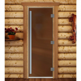 Стеклянная дверь DoorWood Престиж, стекло матовое бронза, коробка ольха